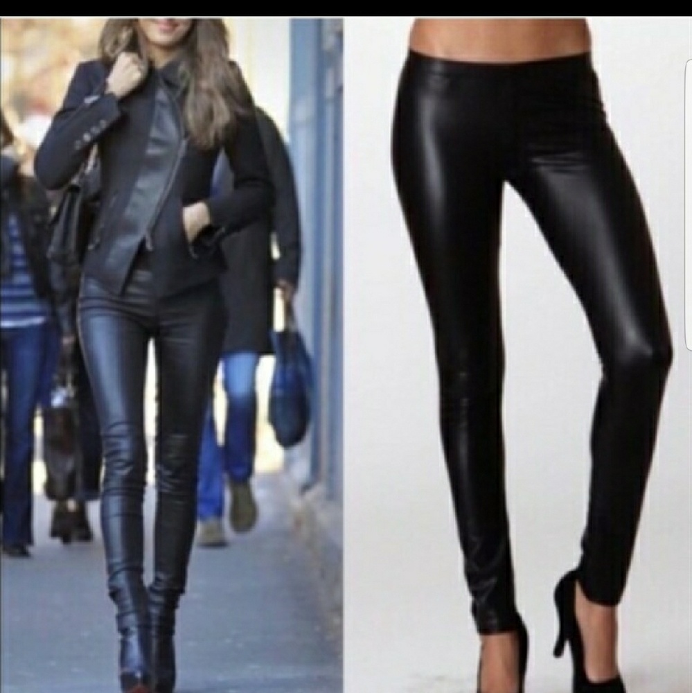 Wet look leggings